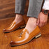 Elegant Pointed Toe Leather Oxfords for Men - Formal Office, Wedding, and Party Dress Shoes Featuring Comfortable Slip-On Design and Durable Rubber Outsole